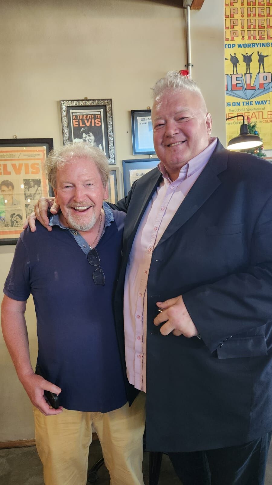 Russell Foster, left, with a friend at the Brewhouse